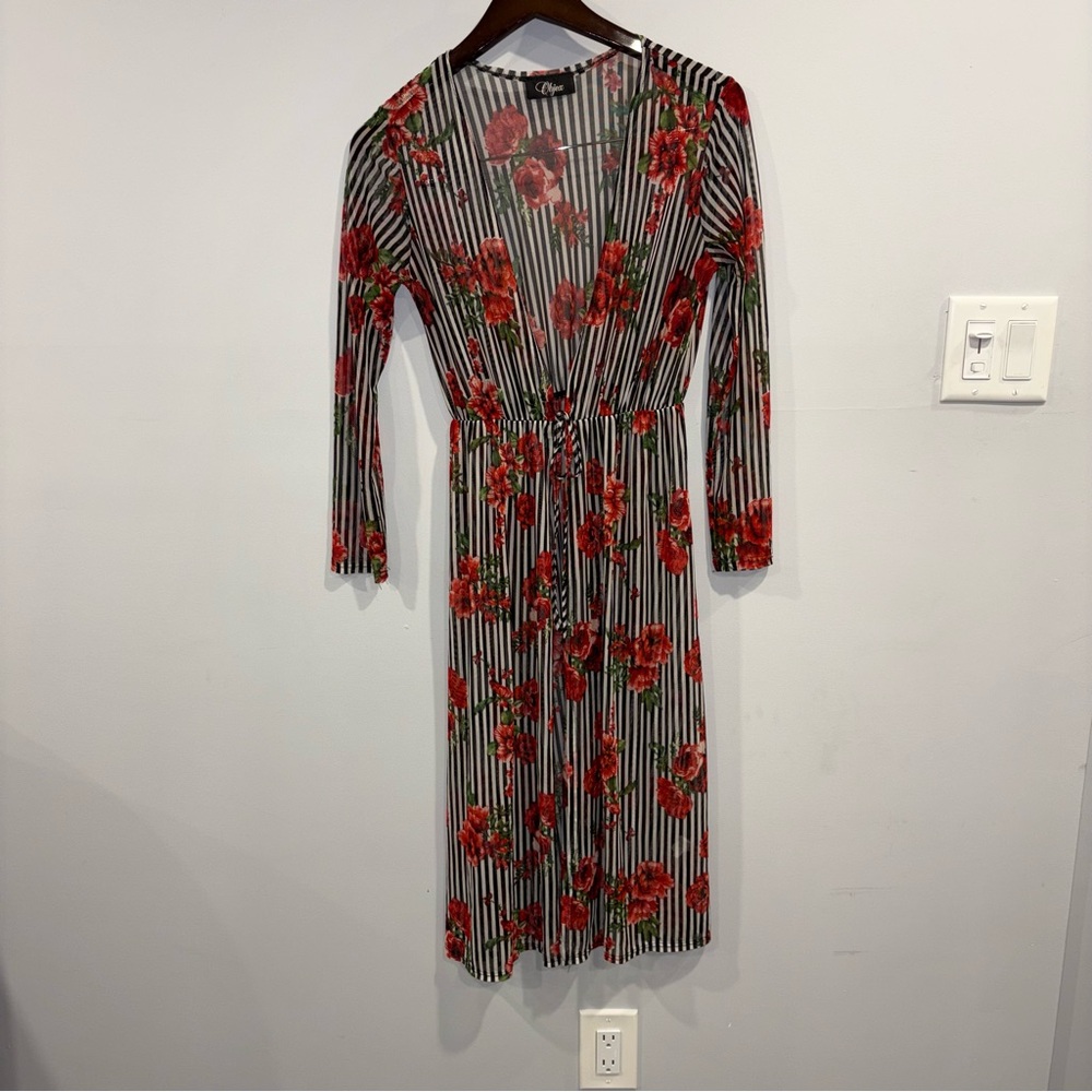 Floral Striped Duster - Picture 3 of 3